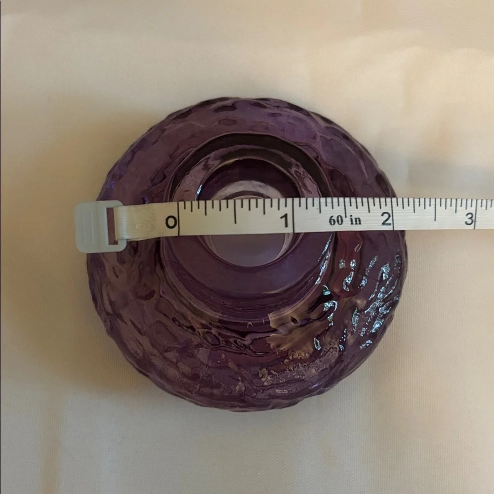 Glass Dual Sized Candle Holders Purple 6 piece NWOT